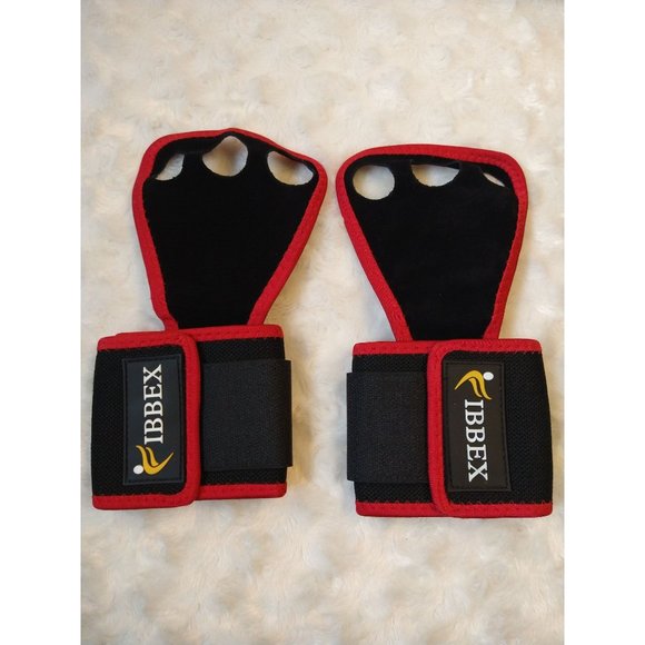 Pull Up Palm Grips with Wrist Wrap for Crossfit Red Black XL - Picture 1 of 3